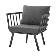 Lounge Sectional Sofa Chair Set, Aluminum, Metal, Grey Gray, Modern, Outdoor Patio Balcony Bistro