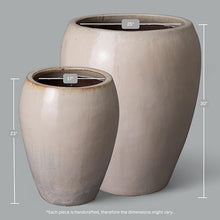 Emissary Distressed White Stoneware Round Planters 25in. L x 30in. H (Set of 2)
