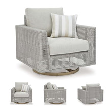 Signature Design by Ashley Seton Creek Casual Outdoor Weather Resistant Swivel Lounge Chair with Removable Cushion, Gray