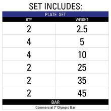 XMark Olympic Weight Set | 275 lb TEXAS STAR Rubber-Coated Bar & Weights