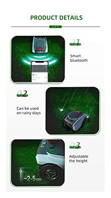 Cordless Electric Lawn Trimmer, Lawn Mower Automatic Rechargeable Robot Mower with Docking Station Smart App Control Gardening Tools for Golf Course and Garden Lightweight Low Noise Easy to use