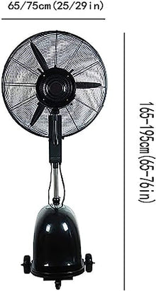 GAZOGJ Floor Misting Fan, Stand Atomizing Fan,Oscillating Industrial Fan for Quick Cooling, 3-Speeds, Adjustable Height, Indoor/Outdoor Standing Fan Fits Your Home DéCor,65CM