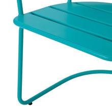 Merax Bistro Table and Chairs Set of 2, Retro Iron Outdoor Bistro Set, Oval Tabletop Coffee Table Dining Chairs All-Weather Bistro Set for Porch Patio Balcony Lawn Garden (Teal)
