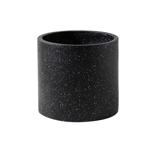 Flower Pot Black with Speckled Flower Pots Cylindrical Floor Standing Plant Pot, for Decorating Balcony Living Room Kitchen Garden Garden Pots