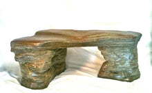 Athena Garden Inc. Cast Stone Petrified Rock Bench Outdoor Garden Decor Natural