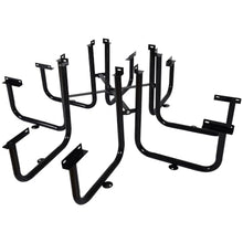 callmego Heavy-Duty Outdoor Steel Picnic Table with Umbrella Hole for Backyard, Patio, and Commercial Use (Black + Carbon Steel)