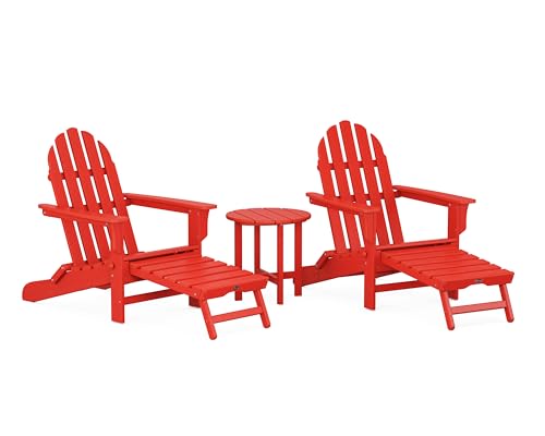 Trex Outdoor Furniture Cape Cod 3-Piece Ultimate Adirondack Chair Set with Side Table