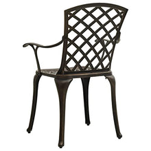 KUPTYERFG 5 Piece Cast Aluminum Patio Bistro Set, Bronze Outdoor Dining Table and 4 Chairs Furniture Set with Umbrella Hole for Backyard, Garden, Deck and Balcony
