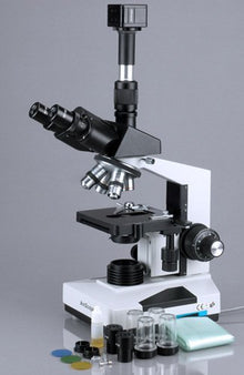 AmScope Digital Trinocular Microscope 40X-1600X with Camera and Software