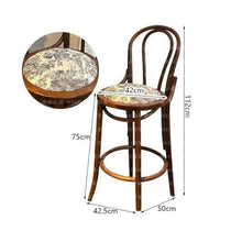 YXIANG56Q Bar Stools Rustic Style Bar Stool Vintage Style Solid Wood High Stool Island Table Scandinavian High Back Chair for Home Use Bar Chairs(Brown)
