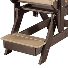 Outdoor Escape Brown Balcony Glider, Cedar Tudor Brown, Elevated Seating, Heavy Duty Poly Lumber, Tall Outdoor Chair, Durable Design