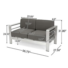 Christopher Knight Home Cape Coral 5-Piece Outdoor Chat Set with Fire Table Grey/Dark Grey