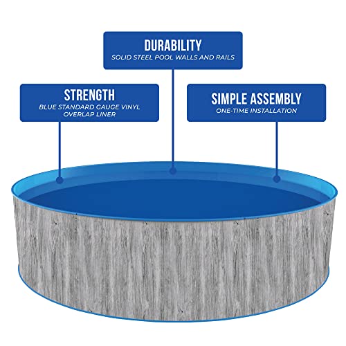 Blue Wave Capri Steel Wall Package Above Ground Swimming Pool Gray