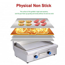 Commercial Propane Gas Griddle, 2 Stainless Steel Burner Tabletop Gas, Portable Table Ttop Grill, Large Non-Stick Steel Griddle, Teppanyaki Cooking Plate, Stainless Steel Portable Flat Top Grill,720