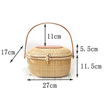 GAAHRQQQ Wicker Willow Picnic Basket Shopping Vintage Basket with Lid and for Camping for Shopping