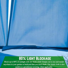Farm Plastic Supply - Blue Shade Sail Hemmed and with Grommets - 80% - Mesh Fabric for Patio Shade, Garden Shade Sail, Sun Shade, Shade Canopy, Garden Sun Block, Wind Screen, Shade Cloth (6' x 275')