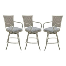 Set of 3 Erin - Outdoor Indoor 34" Swivel Bar Stool - Coco Taupe on Beige