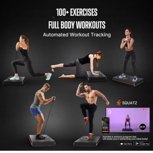 SQUATZ Pluto Home Smart Gym - 100lbs Resistance - All-in-One Digital Machine Black