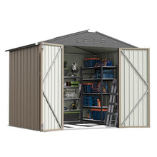 Patiowell 8x6 FT Outdoor Storage Shed with Floor Frame, Metal Garden Sheds