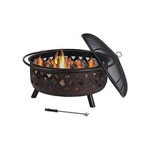 Outdoor Fire Pits 36 Inch Large Bonfire Wood Burning Patio & Backyard Firepit for Outside with Spark Screen, Fireplace Poker, and Round Cover