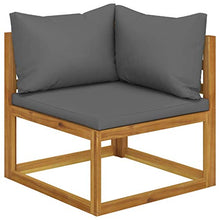 HNSMFPRE Solid Acacia Wood Garden Lounge Set with Cushion and Coffee Table, Outdoor Patio Seating Set for Terrace