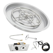25 Inch Round Drop-in Fire Pit Pan Kit with Burner Ring and Spark Ignition