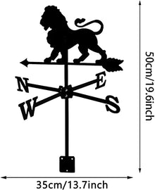 Metal Weathervane Outdoor Iron Wind Vane Stainless Steel Yard Weather Vane Wind Direction Indicator Lion Wind Measuring Tool (Lioness) (Male Lion)