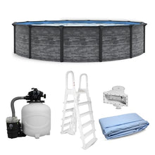 Blue Wave Marbella 15-ft Round 52-in Deep Hard Sided Steel Frame Above Ground Pool with 6-in Steel Top Seats, 0.5 HP Sand Filter System, Ladder, Skimmer & Liner – 5,130-Gallon Capacity for Family Use