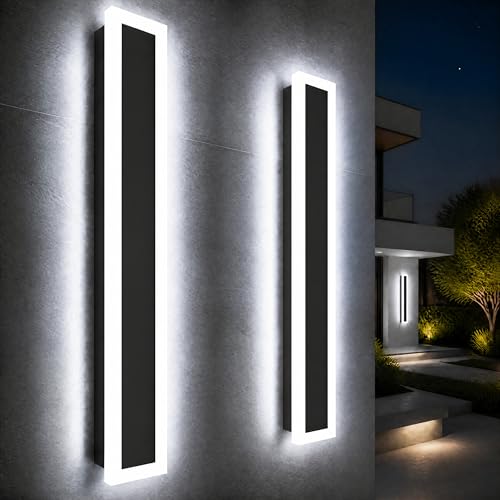 pedforn 2pack 59in Modern Outdoor Wall Light,Dimmable LED Exterior Sconce
