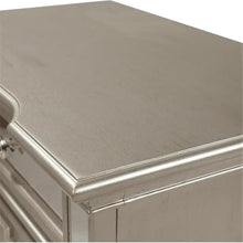 BOWERY HILL Contemporary 2-Drawer Wood Nightstand with Mirrored Accents Silver