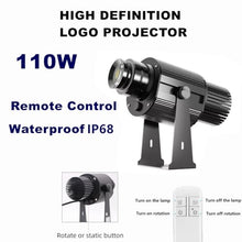 Outdoor 15W-110W Waterproof IP67 wall Logo Commercial Door Head Light Projector (2 Colors Glass Gobos, 110W)