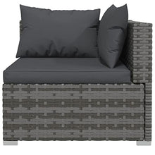 Heofavd 7 Piece Grey PE Rattan Garden Lounge Set Modular Outdoor Sectional Patio Furniture Conversation Set 24.8 x 23.6 x 11.8 in for Balcony Backyard Terrace