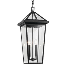 Kichler Regence 2-Light Textured Black Luxe Updated Traditional Outdoor Pendant with Clear Glass for Outdoor Walls, Exterior Doors, Garage, Porch or Patio Walls