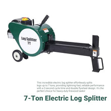 Log Splitter 7 Ton, Wood Splitter Electric Powered, Electric Firewood Splitting Machine with Double Flywheel, Electric Log Splitter with 2 HP Powerful for Gardening & Forestry (Dark Green 7 Ton)