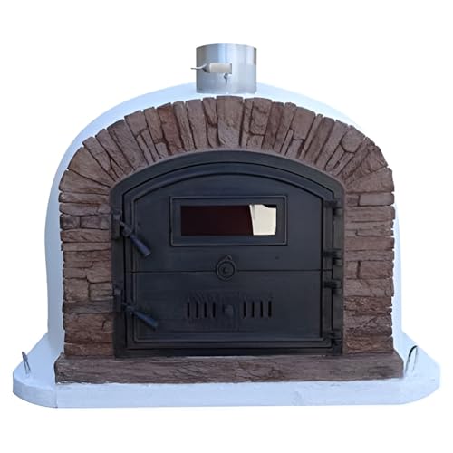 Authentic Pizza Ovens Ventura Sierra Premium Wood-Fired Outdoor Pizza Oven, Handmade in Portugal, Triple-Insulated Brick Oven, Rotisserie-Capable, Dutch Door, Thermometer & Baking Dish Included
