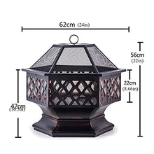 OTQEFTN Garden Fire Pit BBQ Grill Metal Fire Pits Outdoor Party Fire Pit Garden Patio Fireplaces Backyard Fire Pit Grill Rack