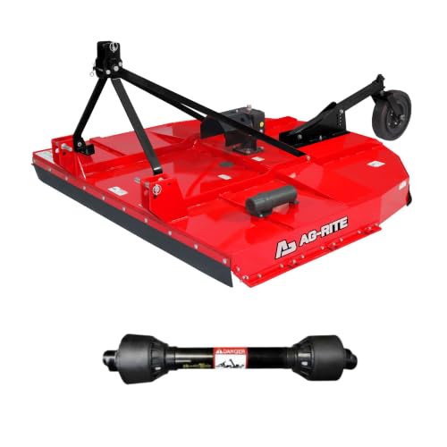 Ag-Rite 60 Inch Brush Hog Tractor Rotary Cutter with PTO, Fits 22-50 HP