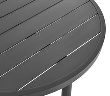 Modway Terrace Round Metal Outdoor Patio Coffee Table in Graphite – 35 Inch Weather-Resistant Coffee Table for Patio, Balcony, and Garden – Modern Outdoor Coffee Table with Round Slatted Top
