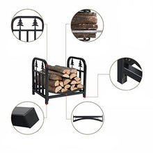 DJVHSRI Firewood Storage Rack Iron Black Christmas Tree Fireplace Tools Firewood Rack Fireplace Decoration Wood Firewood Rack Home,