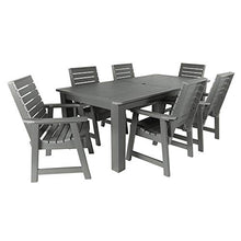 Highwood 7pc Weatherly Rectangular Dining Set 84" x 42" Coastal Teak