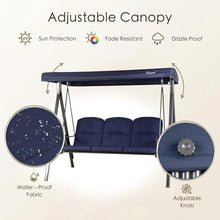 Kozyard Herbert Deluxe 3-Seat Patio Porch Swing Chair with Stand