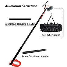 39.5ft Window Cleaning Rod, 6m Roof Cleaning Set, Solar Panel Cleaning Brush Clean PV and Solar Panel/Window Cleaning, Telescopic Brush 20ft - 35cm Brush Head,3.6M/12FT