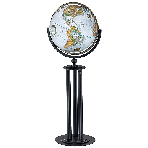 Replogle Florence 16" Diameter Globe Blue Ocean with Raised Relief and Black Metal Stand
