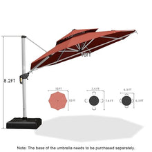 PURPLE LEAF Cantilever Patio Umbrella 10 FT Wind Resistant Canopy Brick Red