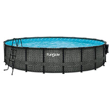 Funsicle Oasis Designer Above Ground Pool Dark Herringbone
