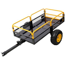 HOYOC 1000Lbs Heavy Duty Steel Garden Cart, Pull Behind Steel Yard Wagon Dump Trailer with Removable Mesh Sides, for ATV UTV Lawn Mower Tractor Yard Garden Farm Hauling,1000Lbs