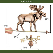 Good Directions Polished Copper Moose Weathervane – Decorative Rooftop Accent for Barns, Homes, Sheds, and Cupolas – Durable & Handcrafted