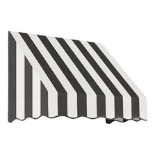 Awntech 3' San Francisco (40.5"-16"-30") Closed-Sided Fixed Awning, Black/White Stripe