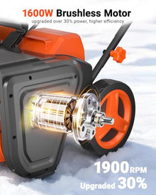 VOLTASK 48V Cordless Snow Blower, 48-Volt | 20-Inch Brushless Electric Snow Blower Cordless, Battery Snow Blower with Directional Plate & LED Lights (2 * 24V Battery & Dual Quick Charger Included)