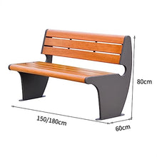 Park Patio Seat Outdoor Park Bench With Backrest, Solid Metal Frame And Solid Wood Seats, Modern Outdoor Leisure Chairs For Garden, Park, Country